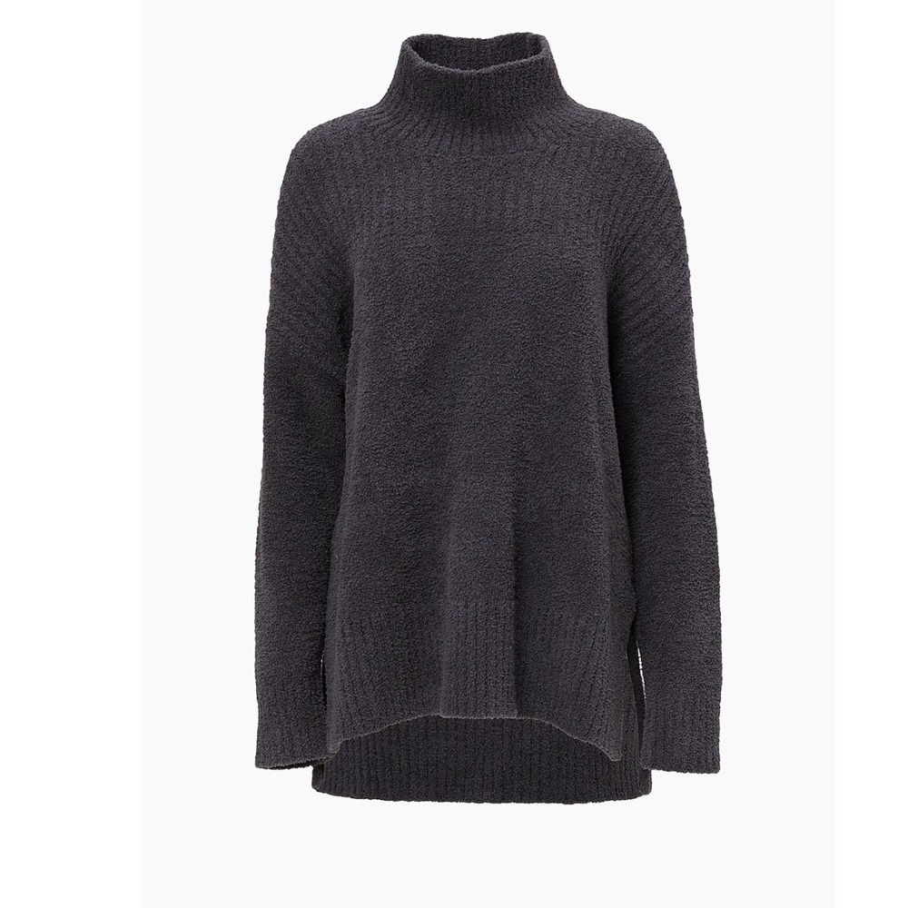 Barefoot Dreams CozyChic Turtle Neck Tunic Sweater‎ Charcoal Gray Size M - Picture 2 of 8